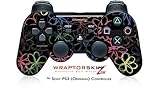 Sony PS3 Controller Skin Kearas Flowers on Black