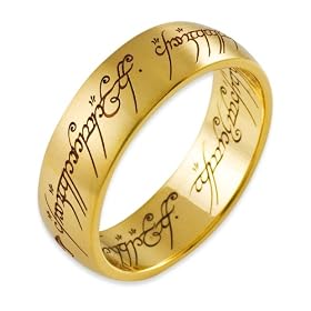 Lord of the Rings 14ct Yellow Gold The one Ring - Size O 1/2