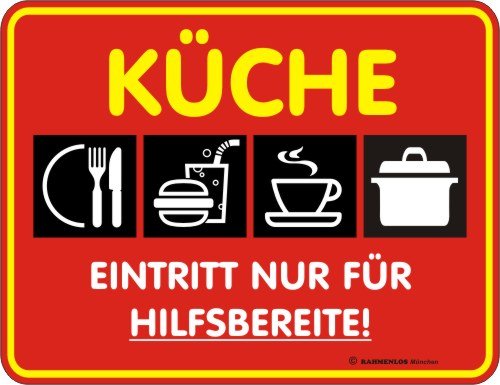 Küche Blech-Schild Spruch
