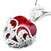 Pugster Mother's Day Gifts Marcasite And Garnet Red Murano Glass Heart Bridal Pendant Necklace
