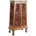 EXP Handmade Asian Furniture - 50" Royal Elephant Storage Cabinet / End Table - Natural Finish