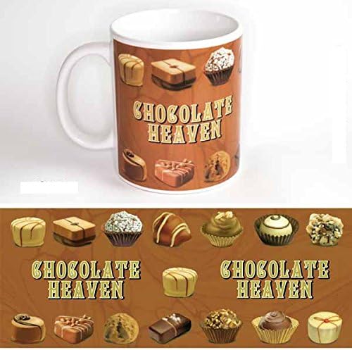 ARTIST DESIGNED COFFEE/TEA MUG - Art/Artwork Comes From A Collection Of Licensed Classic, Retro, Vintage, Antique And Original Designs - This "Chocolate Heaven" Mug Has A Lovely Chocolate Lovers Theme - Perfect For A Delicious Cup Of Coffee, Tea, Hot Chocolate &amp; More! - Makes A Wonderful Gift!