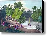 Baptism Of Jesus Christ In The River Canvas Print / Canvas Art - Artist Everett