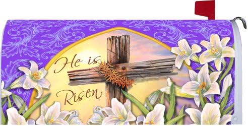 Old Rugged Cross - Decorative Mailbox Makeover Cover - " He Is Risen " Easter Lilies