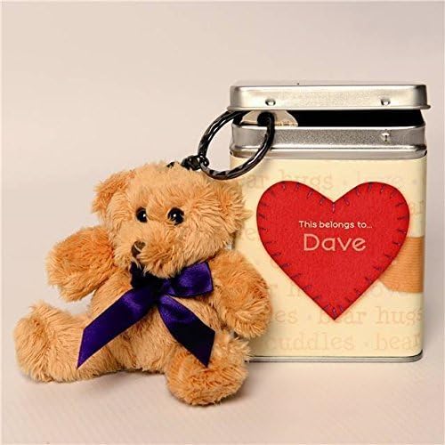 Gift Wrapp Personalised Keyring - Teddy in a Tin - Heart by Gift Wrapp