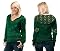 Minnesota Wild Women's Deep V-Neck Fleece Hoodie Pullover - by Alyssa Milano