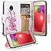 Moto E4 (US Version) Case, SOGA [Pocketbook Series] PU Leather Magnetic Flip Design Wallet Case for Moto E4 - January Birth Flower