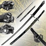 Silver Spiral Dragon Tsuba Katana + EXTRAS 39.75 inch (fls)