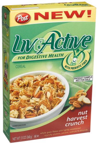 Post Live Active Nut Harvest Crunch Cereal, 13-Ounce Boxes (Pack of 6) by Post