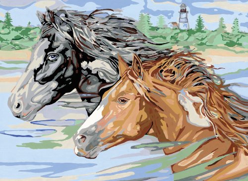 Ravensburger 28817 - Anmutige Wildpferde - Malen nach Zahlen Premium, 40x30 cm Preisvergleich