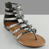 KAMER Women's Gladiator Sandals Pewter