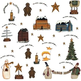RoomMates PJ2001SCS Country Holidays Peel & Stick Wall Decals