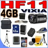 Cheap Canon VIXIA HF-11 AVCHD 32GB Flash Memory HD Camcorder with 12x Optical Zoom (3079B001) PLUS 4GB SDHC Memory Card - Extra Lithium Ion Battery - External Rapid Travel Charger - 3 Piece Filter Kit - Full Size Tripod - Carrying Case - HF11 BigVALUEInc Accessory Saver Bundle + MORE!