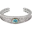 Sterling Silver and 14K Yellow Gold Swiss Blue Topaz Bracelet