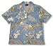 Plumeria Garden Ladies Hawaiian Aloha Shirt in Blue