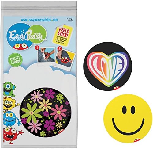 Easy Peasy Patches Permanent Patches, Happy, 3-Pack