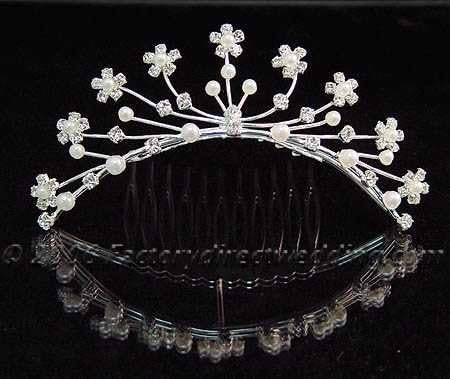 Nina Faux Crystal Comb Hair Jewelry for Wedding, Prom, Pageant, Quinceañera or Other Special Events.