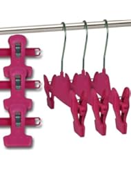 Home: 10 Bright Pink Plastic Clip Coat Hangers 28Cm - Ideal Size For ChildrenS, Toddler, Baby & Smaller Adult Clothes - HANGERWORLD
