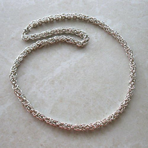 Big, Bold Sterling Silver Byzantine Chainmail Necklace