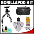 Joby GP3 Gorillapod SLR-Zoom Tripod with Ballhead + Case + Accessory Kit for Canon Rebel XSi, XS, T1i, XTi, 50D, 5D, 7D Nikon D40, D60, D3000, D5000, D90, D300, D300s, D700, Olympus Evolt E-30, E-450, E-620 Sony Alpha A230, A300, A330, A350, A380, A500, A550, A850 for Digital SLR Cameras with Zoom Lens