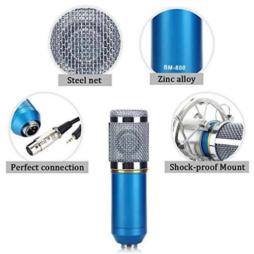 Geek4lesses Condenser Sound Recording Microphone + Mic Shock Mount + Cable + Sponge Set