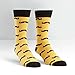 Sock It To Me Mustache Men's Dress Sock, Golden Rod/Black, One Size
