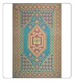 Outdoor Area Rug or Kitchen Mat 6 x 9 Turkish Aqua Patio Indoor Outdoor Rugs Reversible & Waterproof