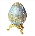Powder Blue Faberge style Egg Box with Ring Insert Swarovski Crystals Gold Je...