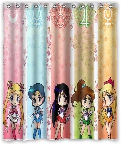 Baodan Zhang Custom Waterproof Bathroom Sailor Moon Shower Curtain Polyester Fabric Shower Curtain Size 60"(w) x 72"(h)