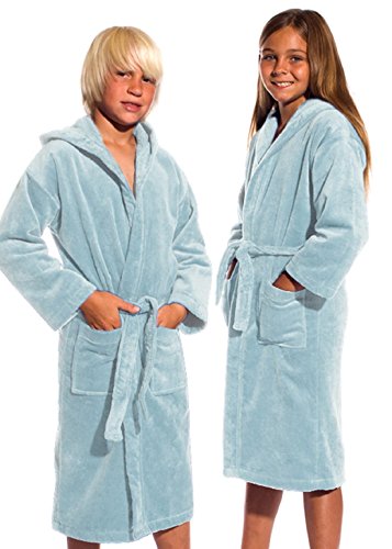 Children's Velour Hooded Bathrobe Boys and Girls 100% Natural Cotton Kids Robe