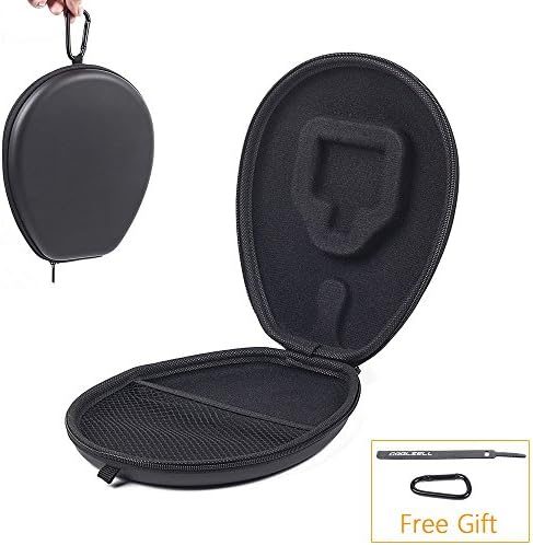 COOLSELL PU Leather Protection Carrying Box for LG Electronics Tone LG HBS730 / HBS-750 / HBS-760 / HBS-800 Stereo Wireless Bluetooth Headset with One COOLSELL Cable Tie and One Carabiner- Black
