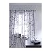 Ikea Tree and Bird Pattern Thin Curtains, 1 Pair, White/black