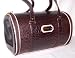 Pet Supplies : Designer Dog Carrier- Faux Croc Pet Carrier- Brown with Pink Trim-Small