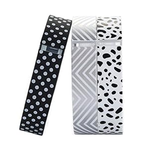 i-smile® 3PCS Replacement Bands with Metal Clasps for Fitbit Flex / Wireless Activity Bracelet Sport Wristband / Fitbit Flex Bracelet Sport Arm Band (No tracker, Replacement Bands Only) & Silicon Fastener Ring For Free (Black with White Dots&Dalmatian&White+Wave, Small)