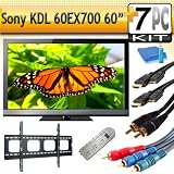 Sony KDL-60EX700 1080P 60 Inch LCD HDTV With "The Extreme Sony HD Accessory Kit" Includes Super Slim Flat Mount + (2) 6FT Hdmi 1.3B Cables, 6FT Audio Interconnect Cable Screen Cleaner + Surge Protector