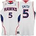 Men's Josh Smith #5 Atlanta Hawks Embroidered NBA Swingman Basketball Jersey by Adidas (White-Navy)(Size=XX-LARGE)