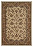 Traditional Area Rug, 828 Calandria Collection 100% Wool Ivory Camel