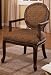 Leopard Fabric Accent Chair Finished in Antique Walnut