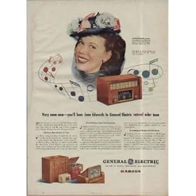Joan Edwards, popular recording artist and singing star of "YOUR HIT PARADE" Saturday nights over CBS ...... 1945 General Electric Radios ad, A1356