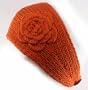 100% Handmade Thin Knit Flower Headband best for Ponytail Styling, Orange