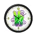 Wall Clock Peace Symbol Sign Neon Hand