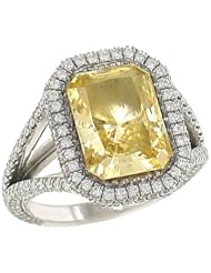 3-Sided Pave Diamond Ring w/Split Shank 2.20ct(cz ctr)