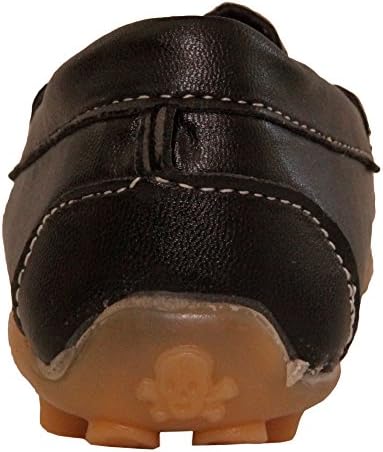 Kids Conda Boys & Girls Black Loafers Water Resistent Slip On Split Leather Boys & Girls Oxfords - Deck Shoes / Sneakers Size 11 M US Little Kid