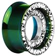 7/8" Green Titanium Clear CZ Double Row Screw Fit Tunnel
