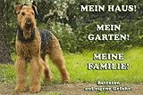 Metall - Warnschild Airedale Terrier