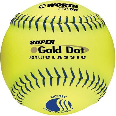 Worth 12-Inch USSSA Stamped Slowpitch UC12SY Optic Yellow Protac Cover Ball
