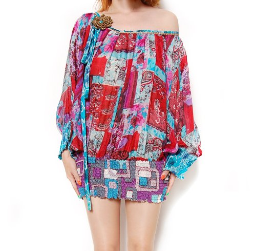 (ビーピー) BP 長袖シャーリングトップス レッド