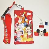 Disney Mickey Mouse and Friends Long Red Lanyard with Coin Purse