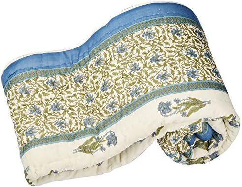 Cnc India Abstract Cotton Jaipuri Single Bed Quilt-88X58 Cm White