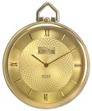 Condor 14kt Gold Mens Open Face Swiss Pocket Watch Gold tone Dial Quartz 14k